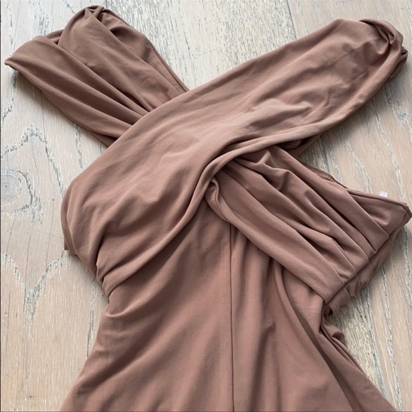 House of CB Marle Tan Off the Shoulder Bodysuit XS - Picture 6 of 9